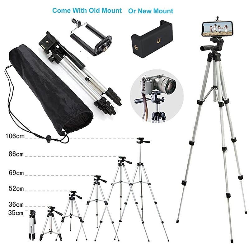 Portable Aluminum Camera Tripod, for iPhone Retractable Aluminum Tripods,Smartphones Tripod, Adjustable Rotatable Phones Tripod for iPhone 11 12 Pro XR XS Max 8 Plus Oneplus 8 9 10