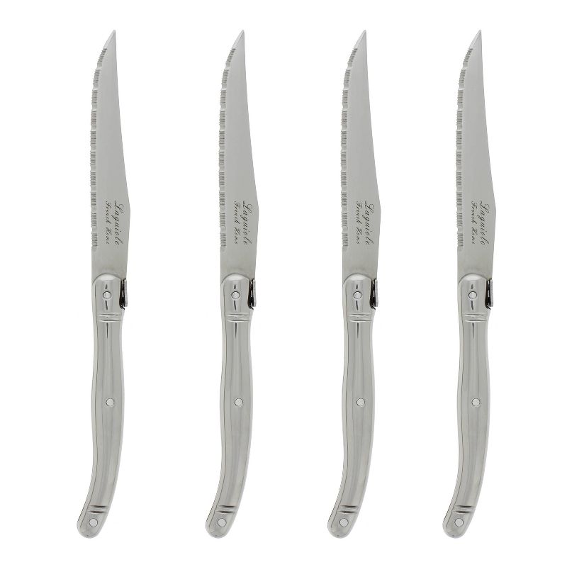 4pk Stainless Steel Laguiole Steak Knives Silver - French Home