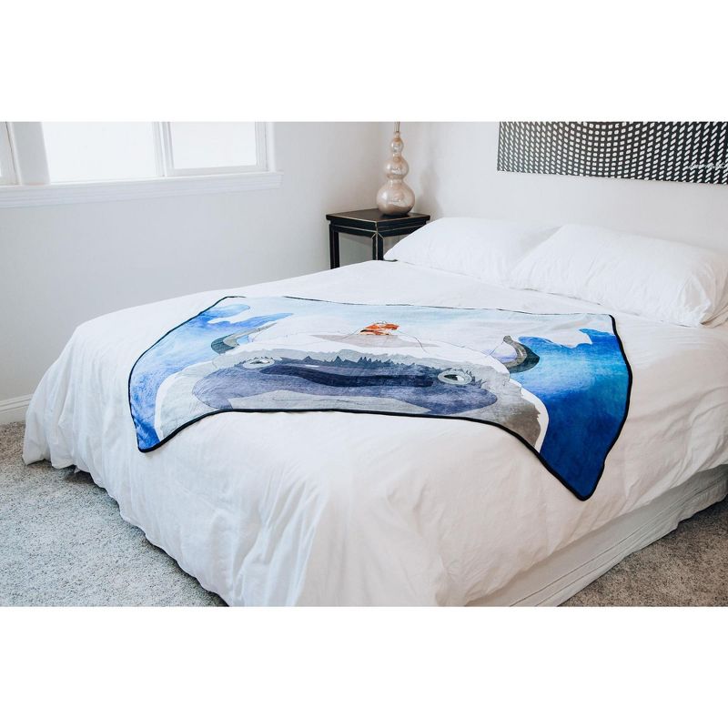 Surreal Entertainment Avatar: The Last Airbender Aang and Appa Fleece Throw Blanket | 45 x 60 Inches