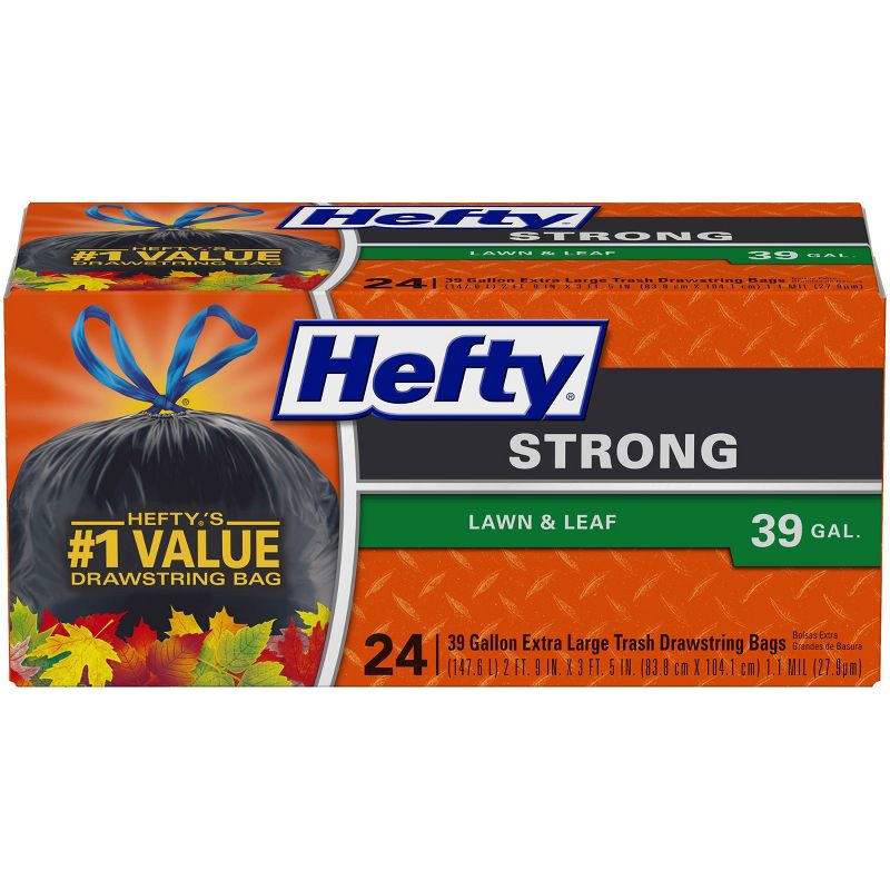 Hefty Strong Extra Large Drawstring Trash Bags - 33 Gallon - 26ct