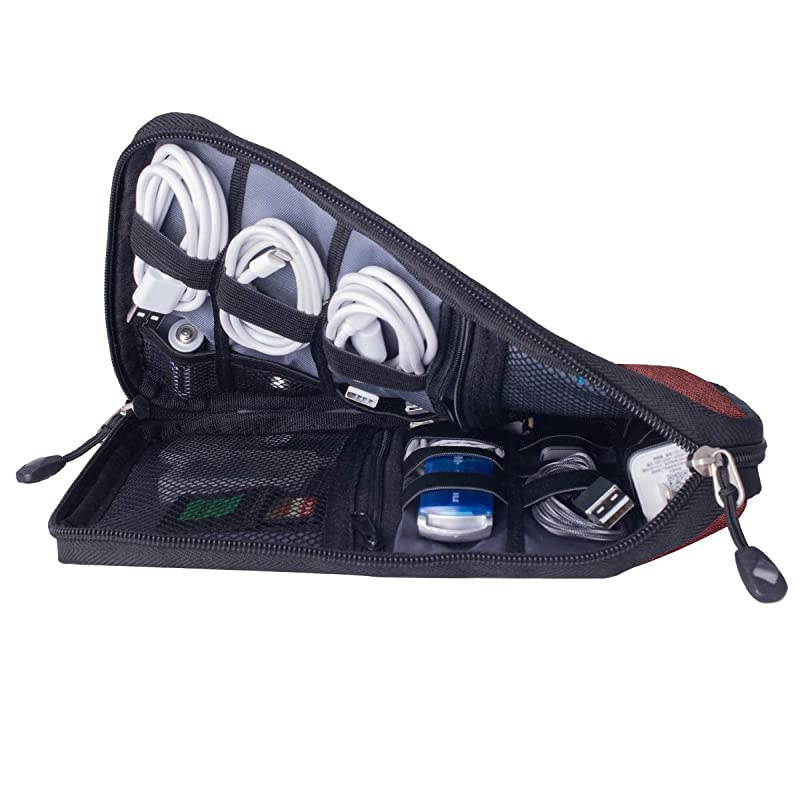 Cable Organizer Bag Waterproof Portable Electronic Organizer for USB Cable Cord Phone Charger Headset Wire SD Card,5pcs Cable Ties