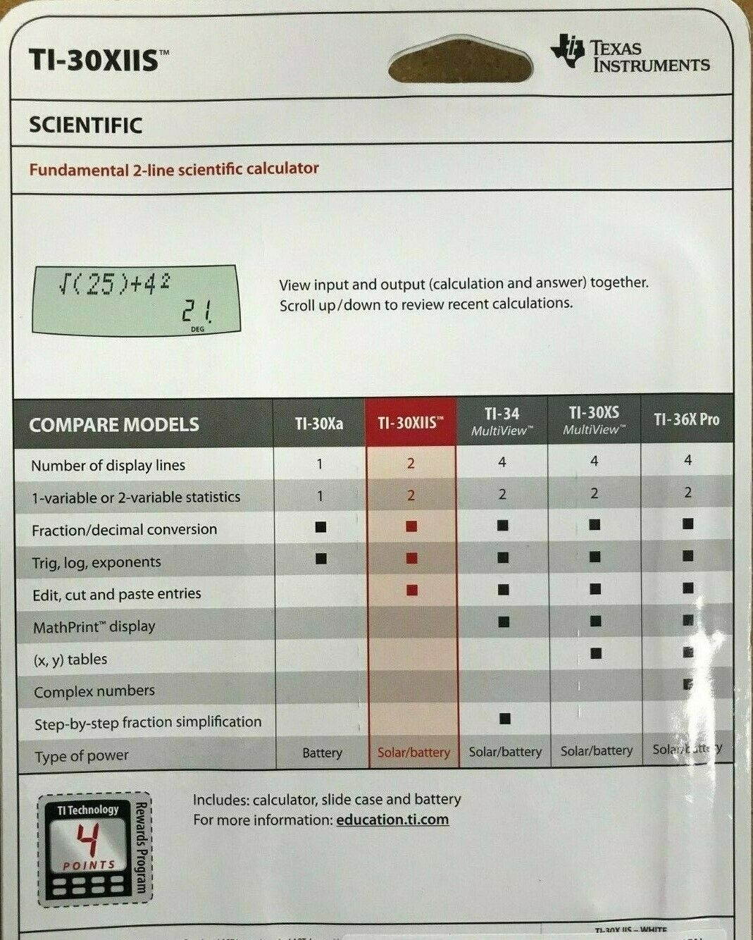 Texax Instruments - TI-30X-IIS - Scientific Calculator - White