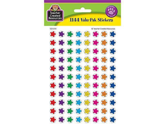 Teacher Created Resources TCR5141 Smiley Stars Mini Stickers Valu Pk