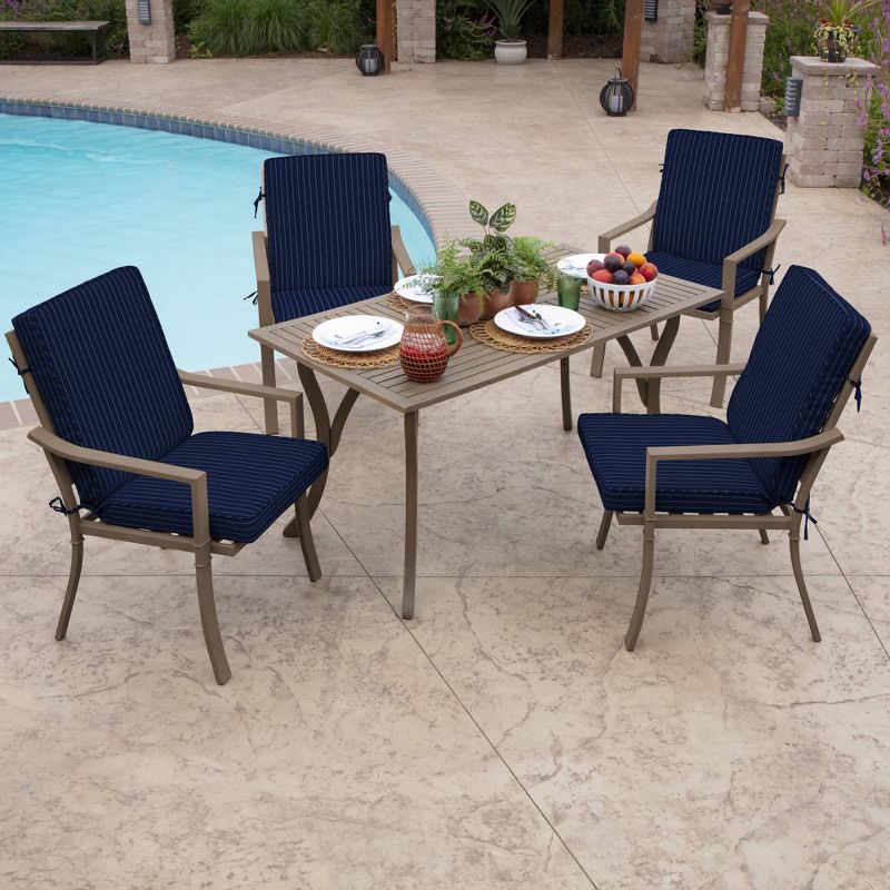 Sunnydaze Indoor/Outdoor Olefin Polyester Replacement Tufted Settee Cushion for Bench, Couch, or Loveseat - Blue - 3pc