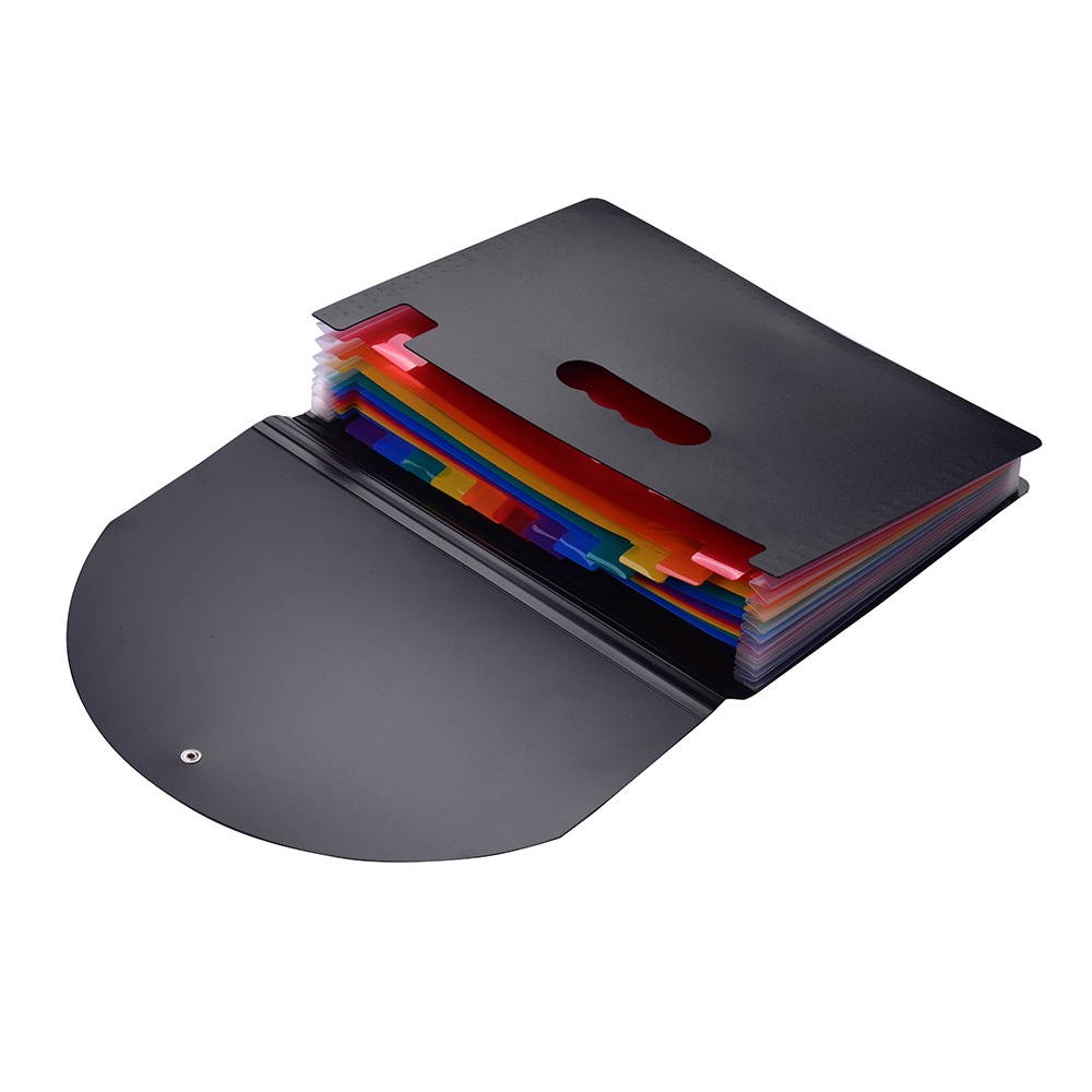 Accordion Expanding File Folder 12 Pockets Rainbow Coloured A4 Paper Filing Cabinet with Cover Receipt Organizer with File Guide and Label Cards for Home School Office