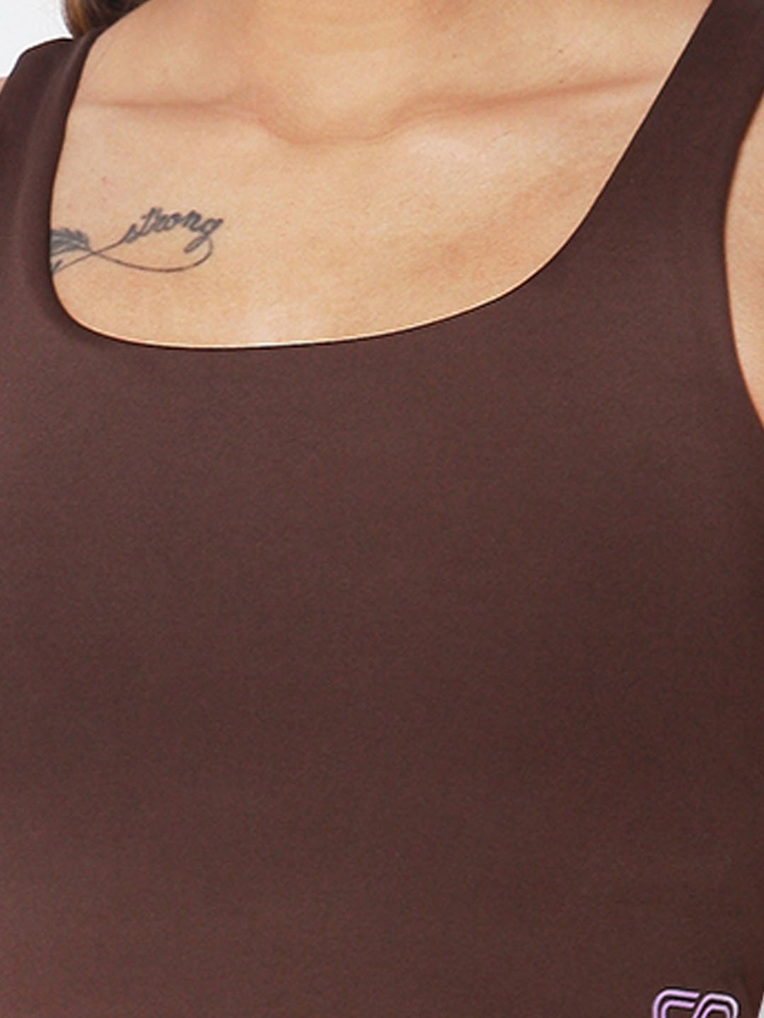 SILVERTRAQ Brown Full Coverage Sports Bra