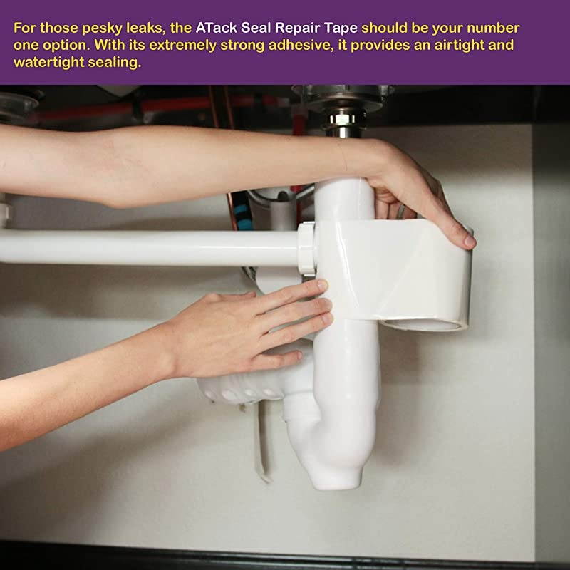 Waterproof Patch and Seal Tape White 4 Inches x 10 Feet Water Barrier Tape for Stop Leak Repair on Pipes Chimney Roof Boat and HVAC