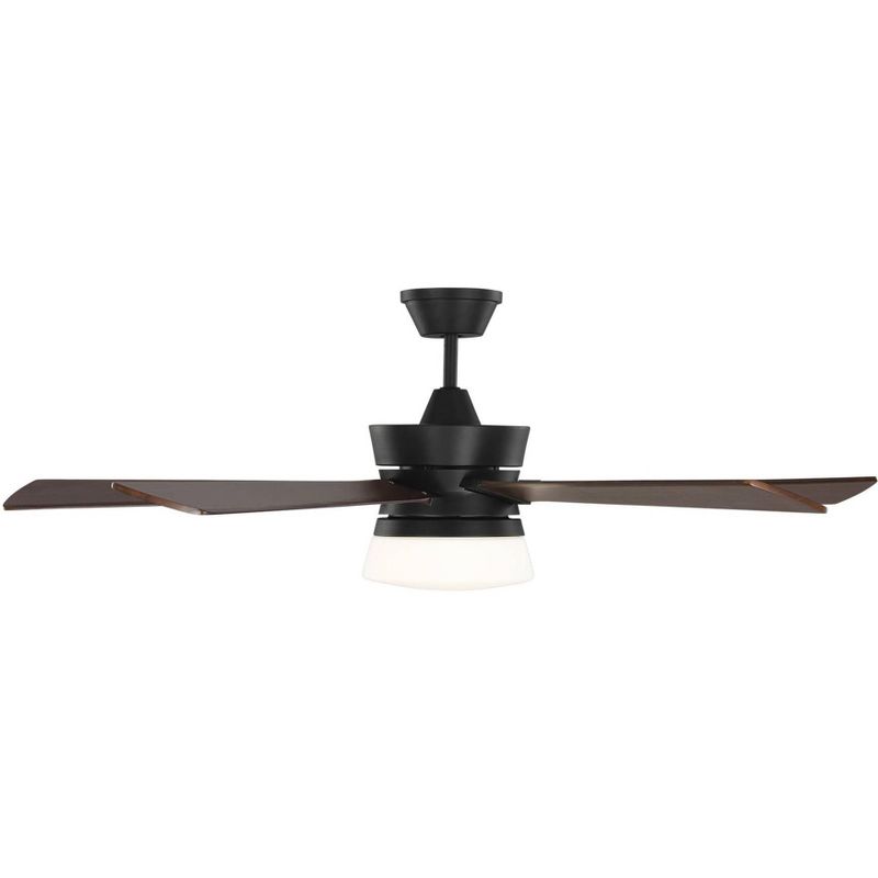 56" Monte Carlo Atlantic Midnight Black LED Ceiling Fan