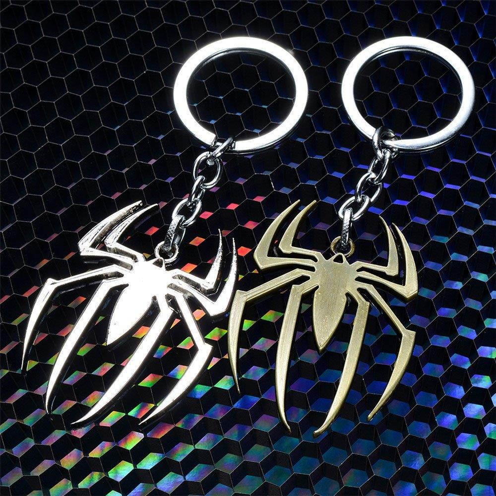 OK-STORE Spider Symbol Zinc Alloy Keychain, Spider Key Chain Stainless Steel Keyring Tag Metal Pendant for Your Autos, Home or Boat