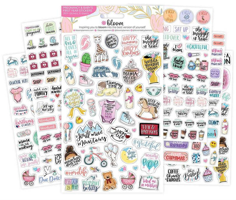 bloom daily planners New Pregnancy & Baby's First Year Planner Sticker Pack - 350 Stickers!
