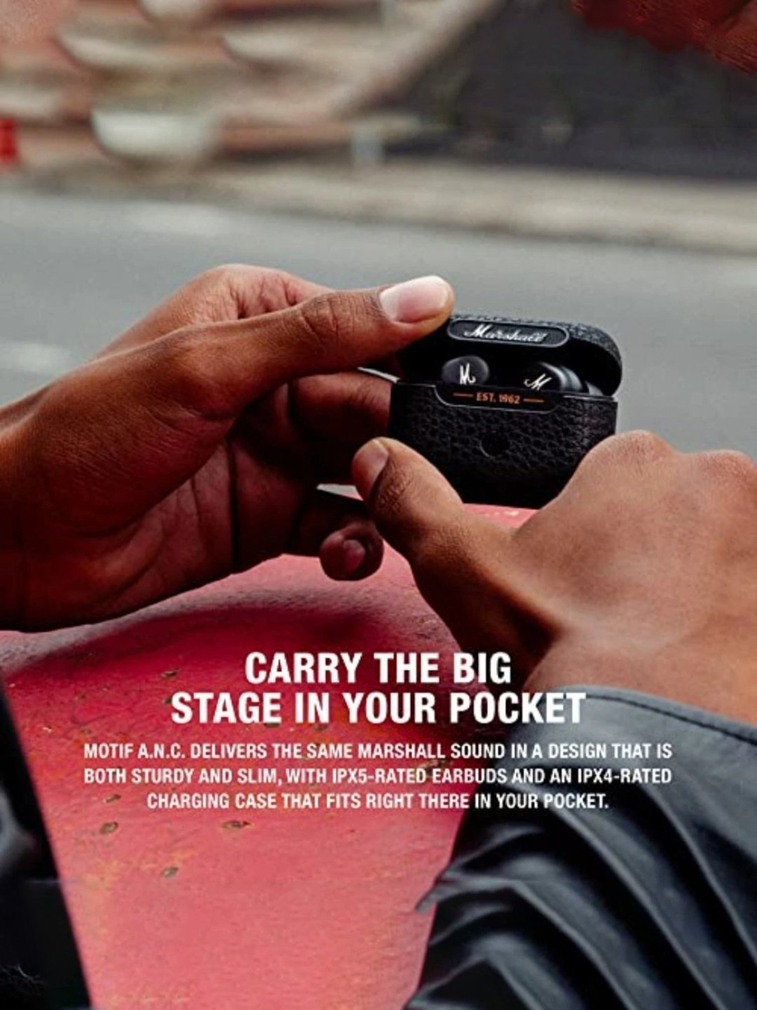 Marshall Motif True Wireless Noise Canceling Earbuds (Black)