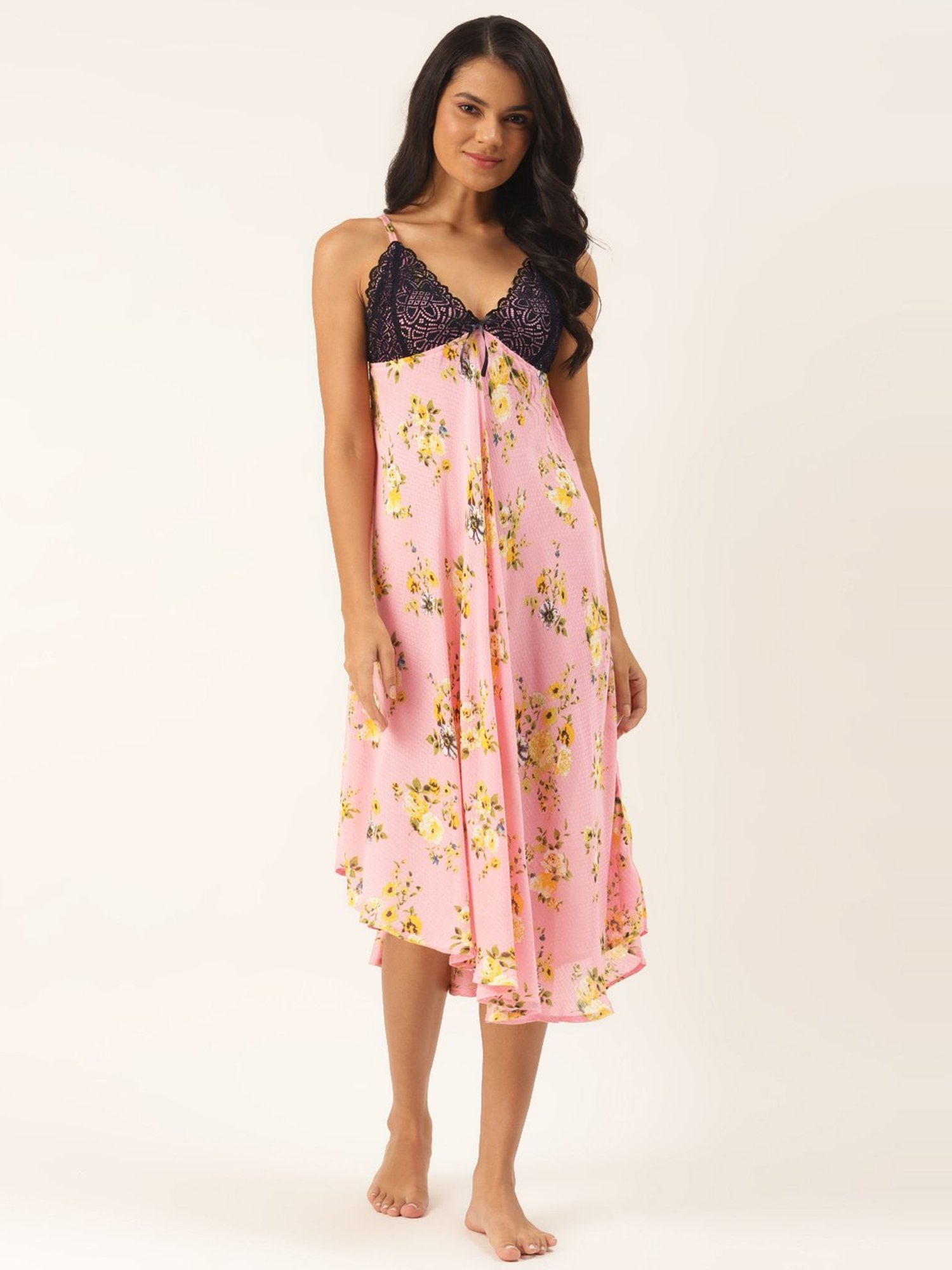 Ms.Lingies Peach Printed Chemise