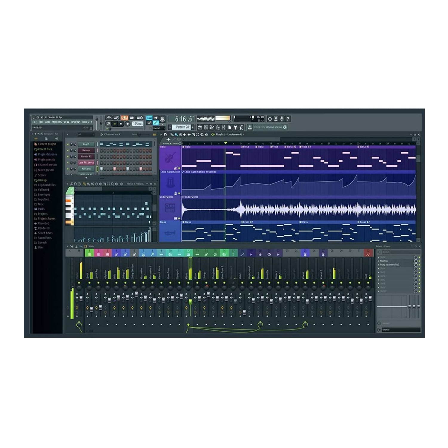 FL Studio 20 - Fruity Edition (Boxed) Bundle with Headphones & USB 3.0 Hub
