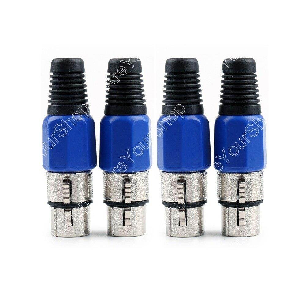 4 Pcs 3 Pin XLR Audio Cable Connector MIC Female Jack High Quality minijack plug Wire Connector