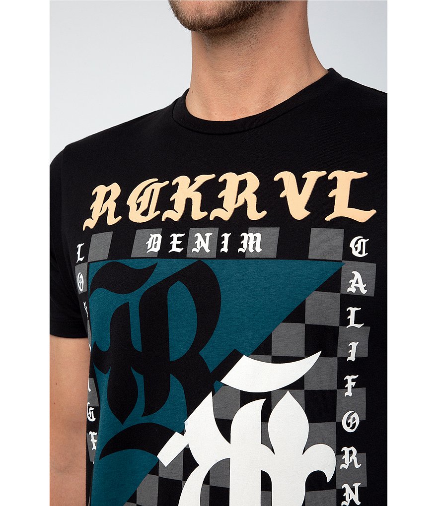 Rock Revival Checker Graphic Short-Sleeve T-Shirt