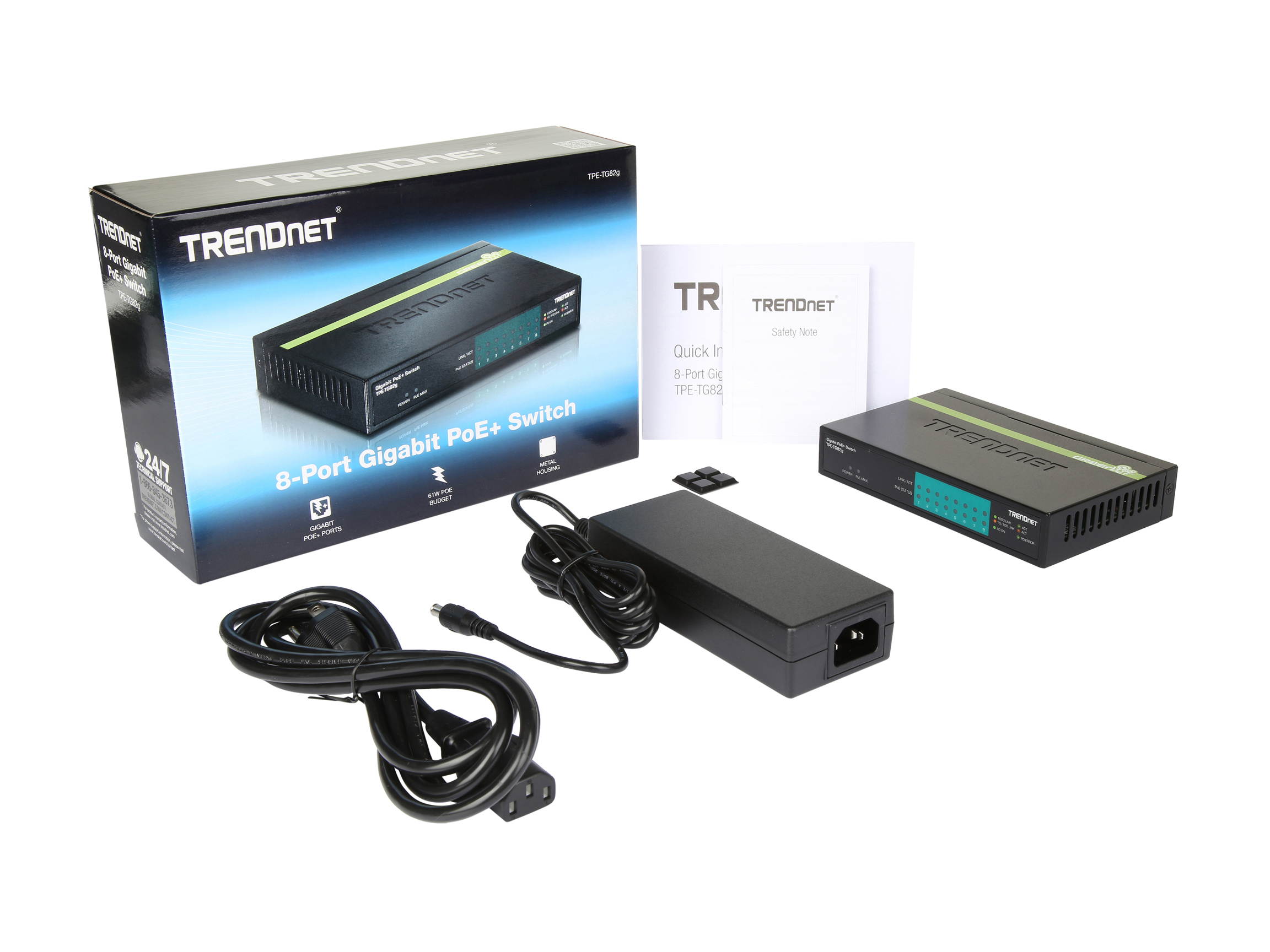 TRENDnet TPE-TG82G 8-Port Gigabit PoE+ Switch