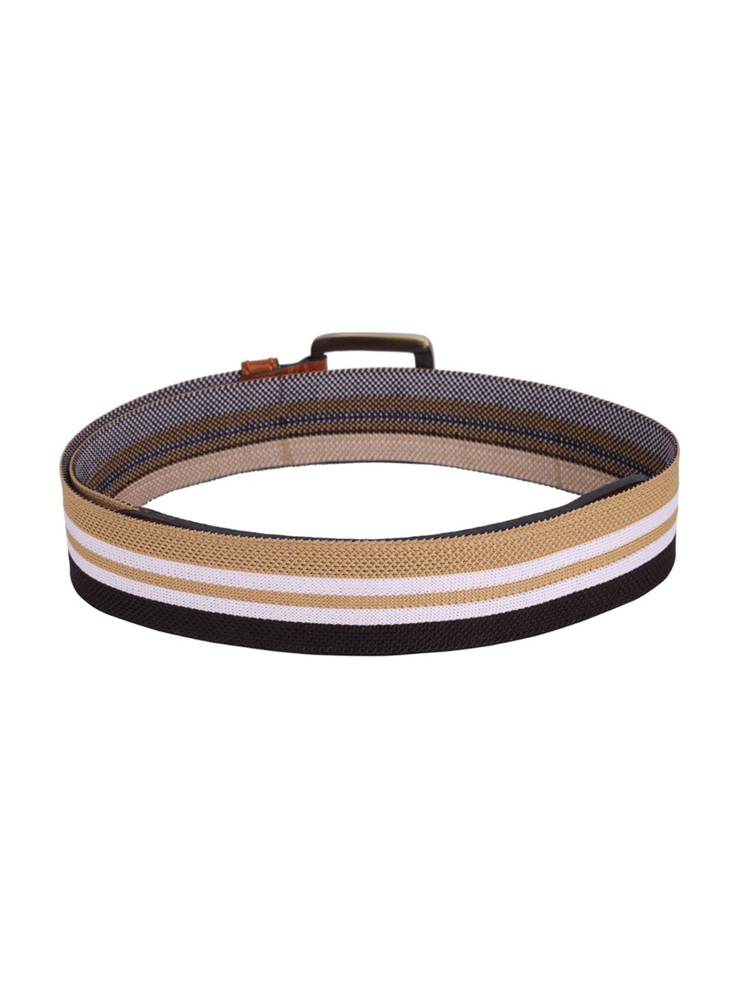 SCHARF Multicolor Twister Canvas Leather Casual Belt for Men