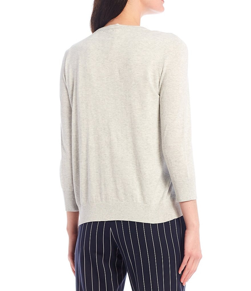 J.McLaughlin Jamey Crew Neck Button Trim Raglan Sleeve Sweater