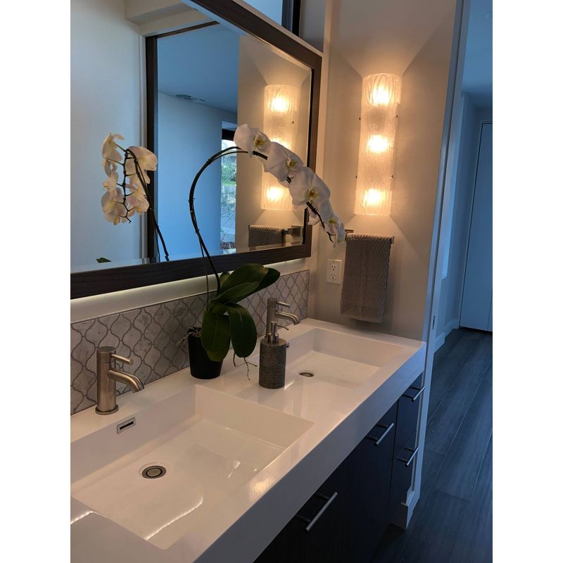 22" Brilliance 3 Light Bath Wall Sconce Polished Chrome Finish/Bright Ice Glass - Varaluz