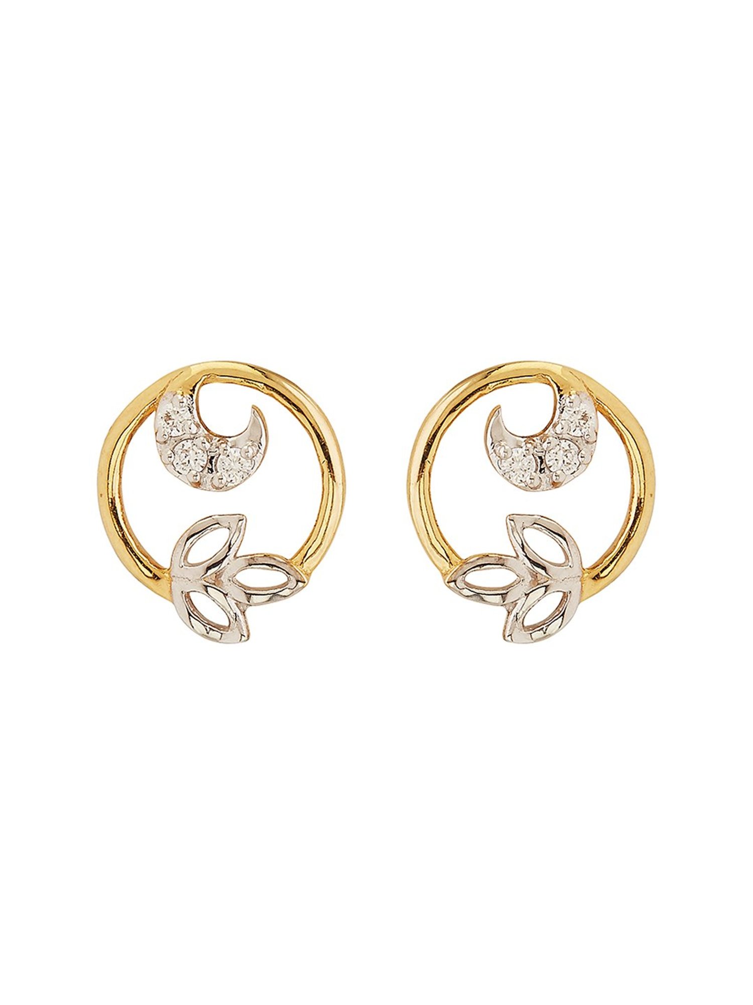 Waman Hari Pethe Jewellers 18k Gold & Diamond Earrings