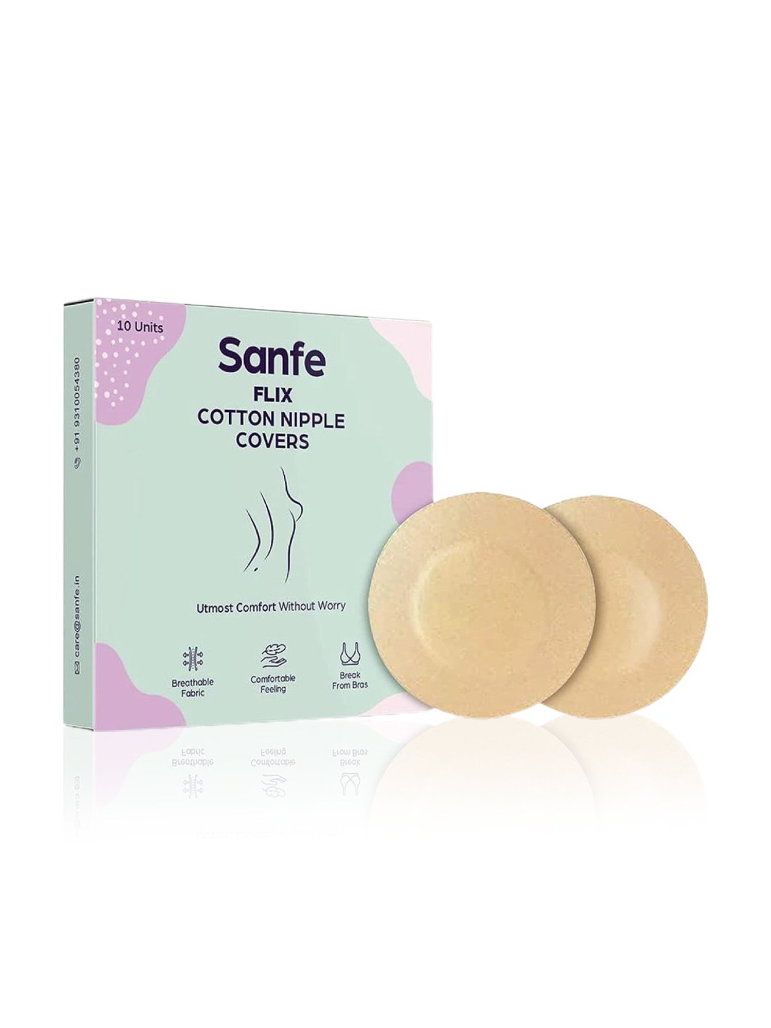 Sanfe Flix Cotton Nipple Covers - 10 Pieces