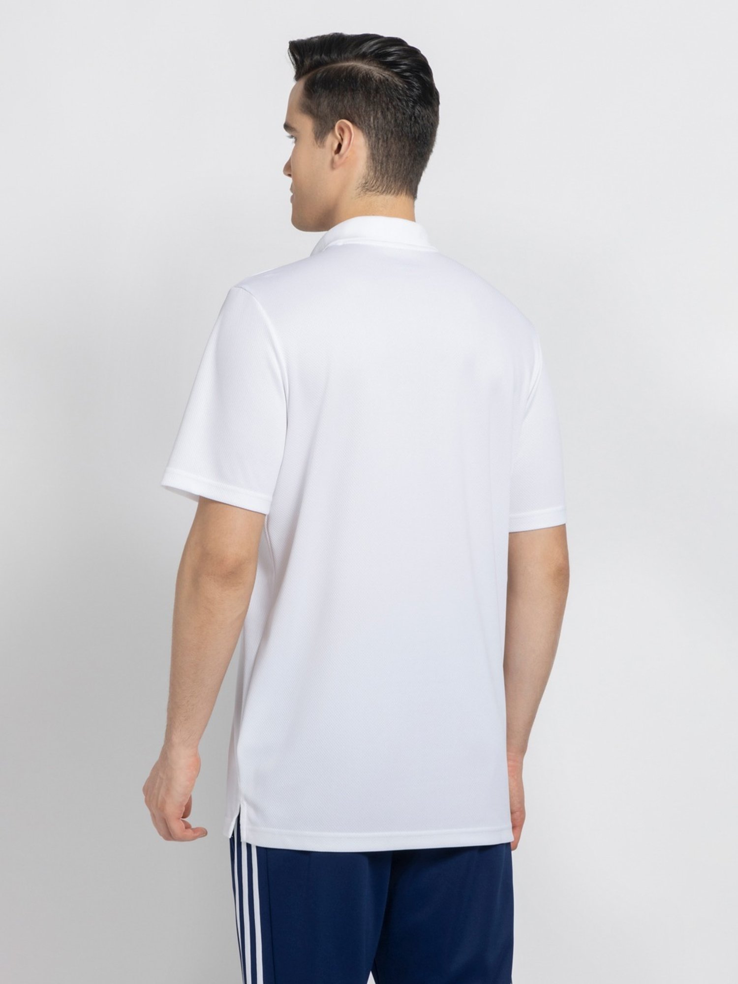 Adidas White Regular Fit Sports Polo