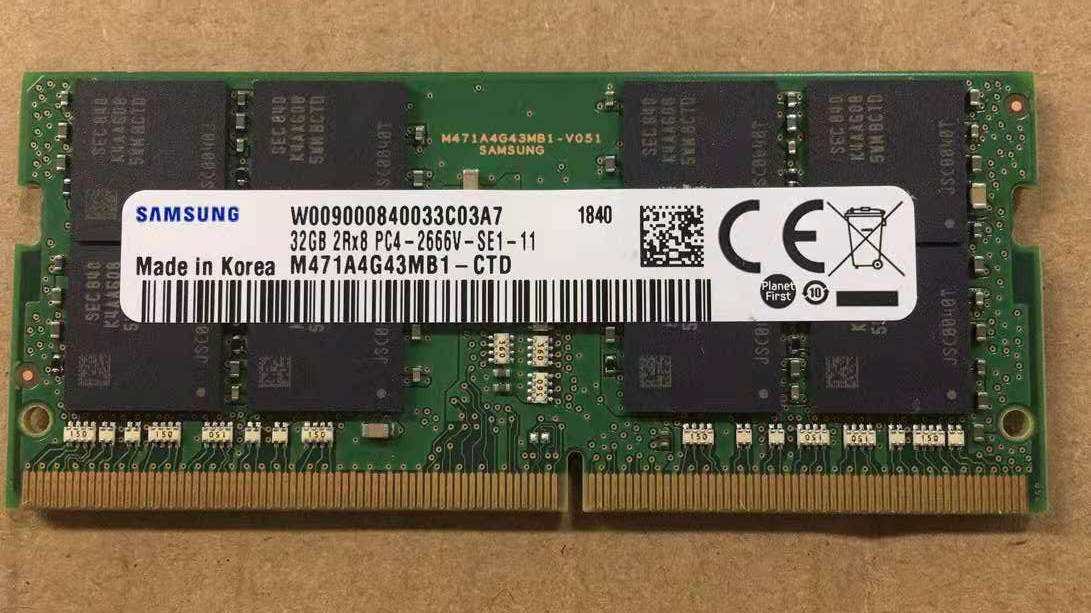 Samsung 32GB DDR4 2666 MHz PC4-21300 Laptop SODIMM M471A4G43MB1-CTD Memory RAM