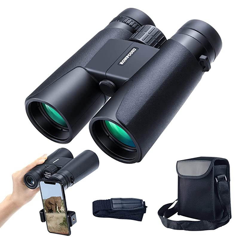 Roof Prism Binoculars for Adults Portable and Waterproof Compact Binoculars with Low Light Night VisionBAK4 Prism FMC Lens HD Clear View for Bird Watching Hunting Travel Concerts