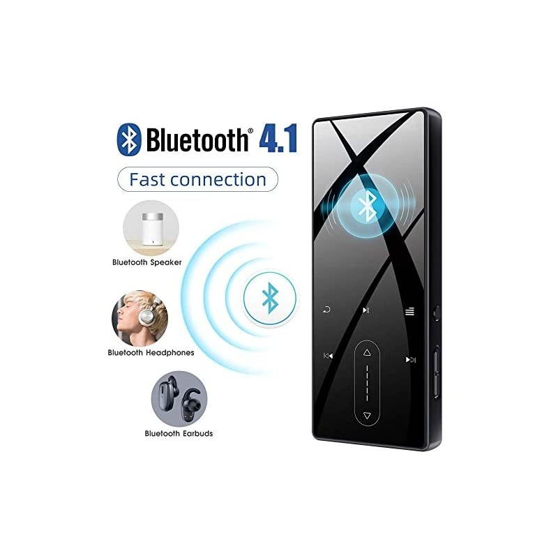 MP3 Player with Bluetooth 5.0, HiFi Lossless Music Player with FM Radio, Voice Recorder, 2.4" HD Screen, Portable Ultra-Thin Metal MP3 Player for Walking Running, Support up to 128GB