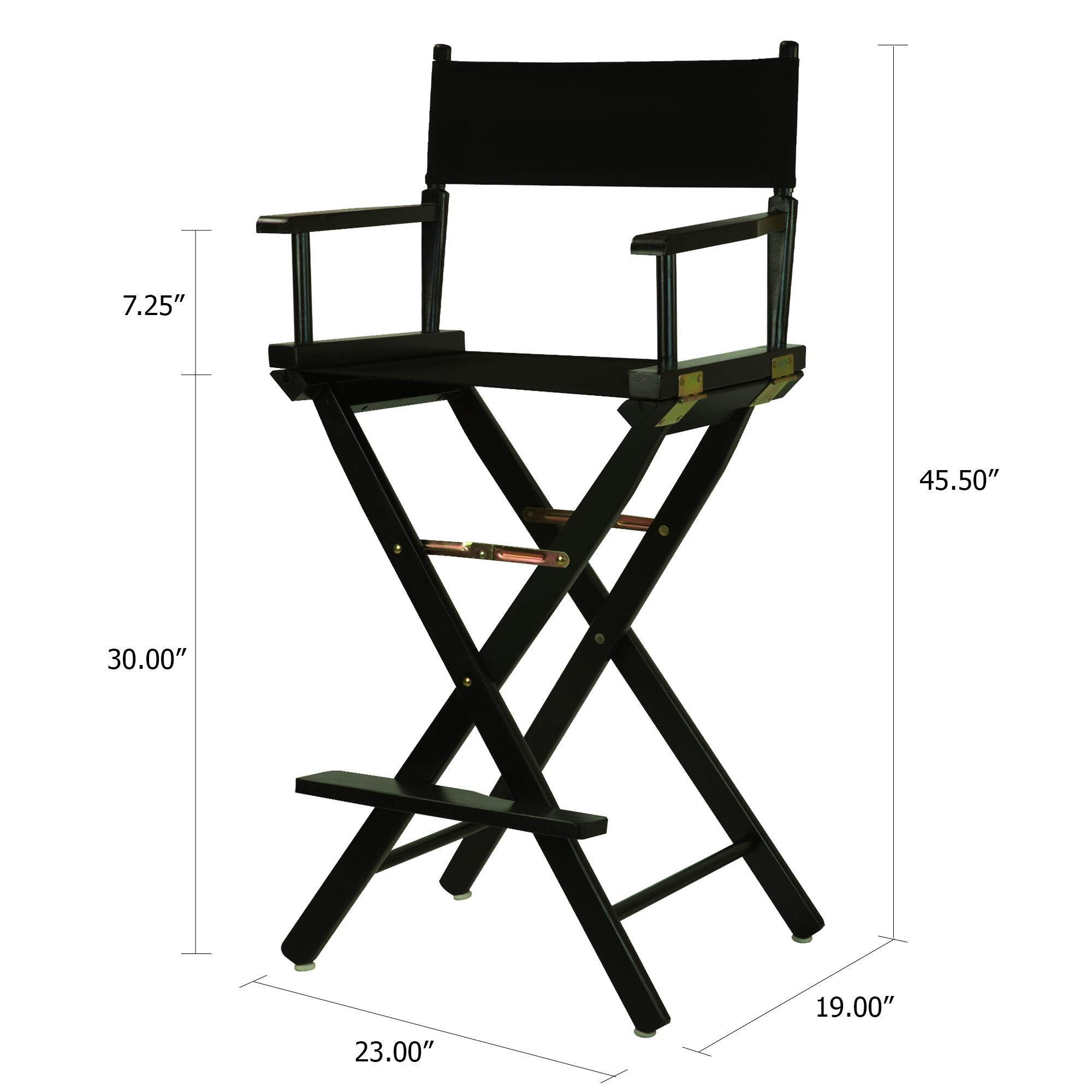 Casual Home 230-02-021-15 30 in. Directors Chair Black Frame with Black Canvas