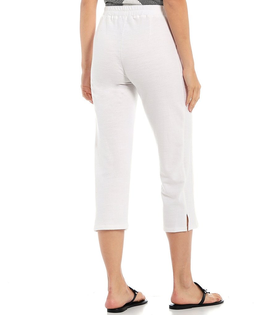 Ali Miles Petite Size Baby French Terry Pull-On Crop Pants