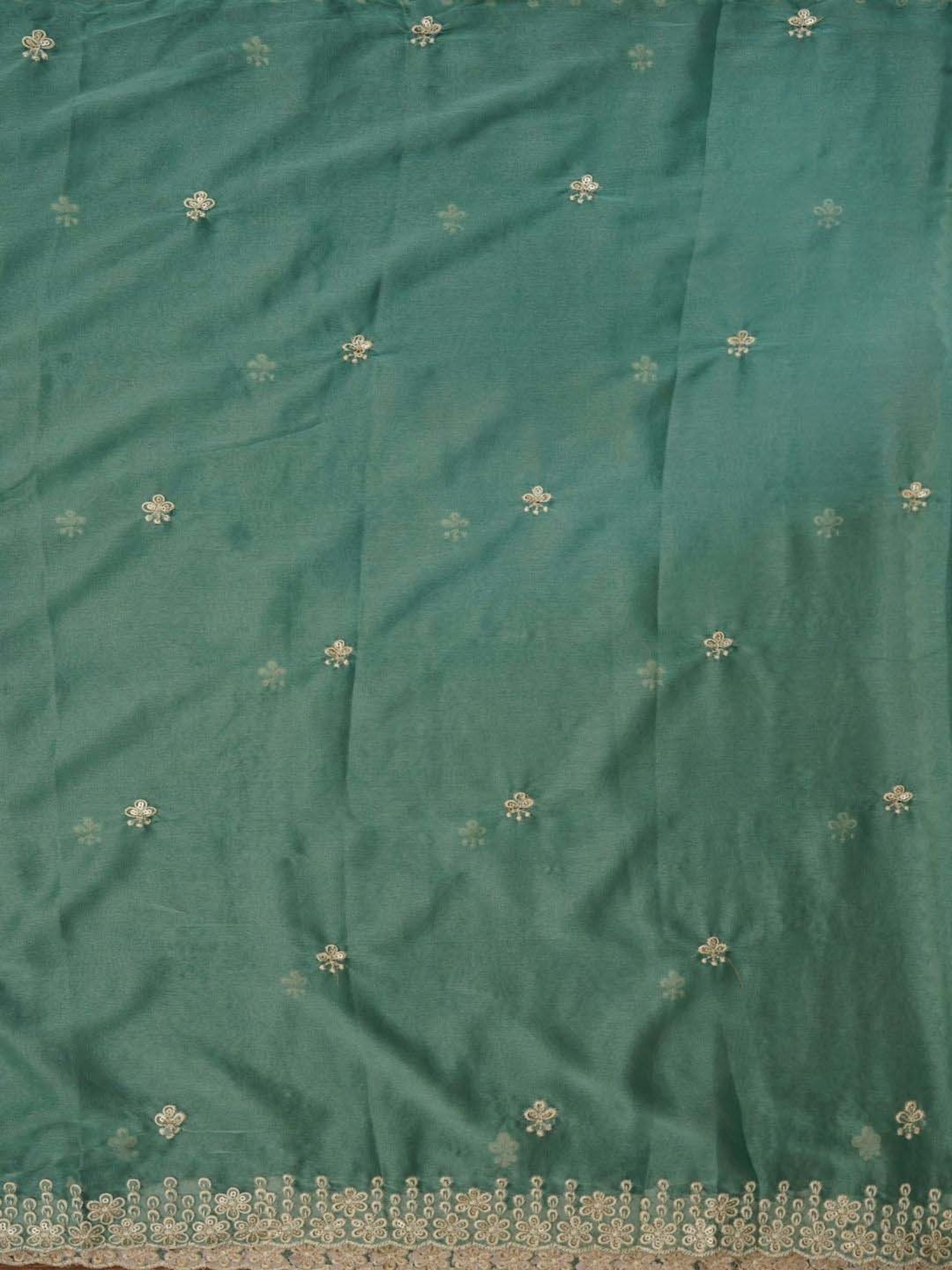 Jaipur Kurti Green Embellished Unstitched Dress Material