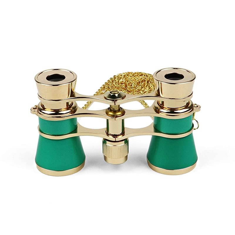 4X30 Vintage Opera Glasses Binoculars for Theater Musical Concert (Black, with Chain)