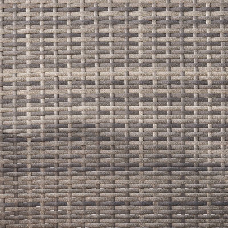 Evelyn 4pc Outdoor Resin Wicker Mixed Acacia Wood Lounge Sofa Set with Cushion - Gray - Vifah