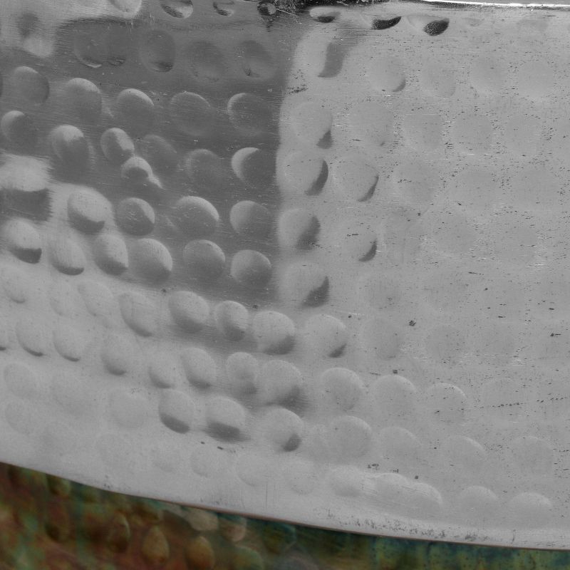 Thelen Modern Handcrafted Hammered Aluminum Two Toned Coffee Table Antique Pewter - Christopher Knight Home