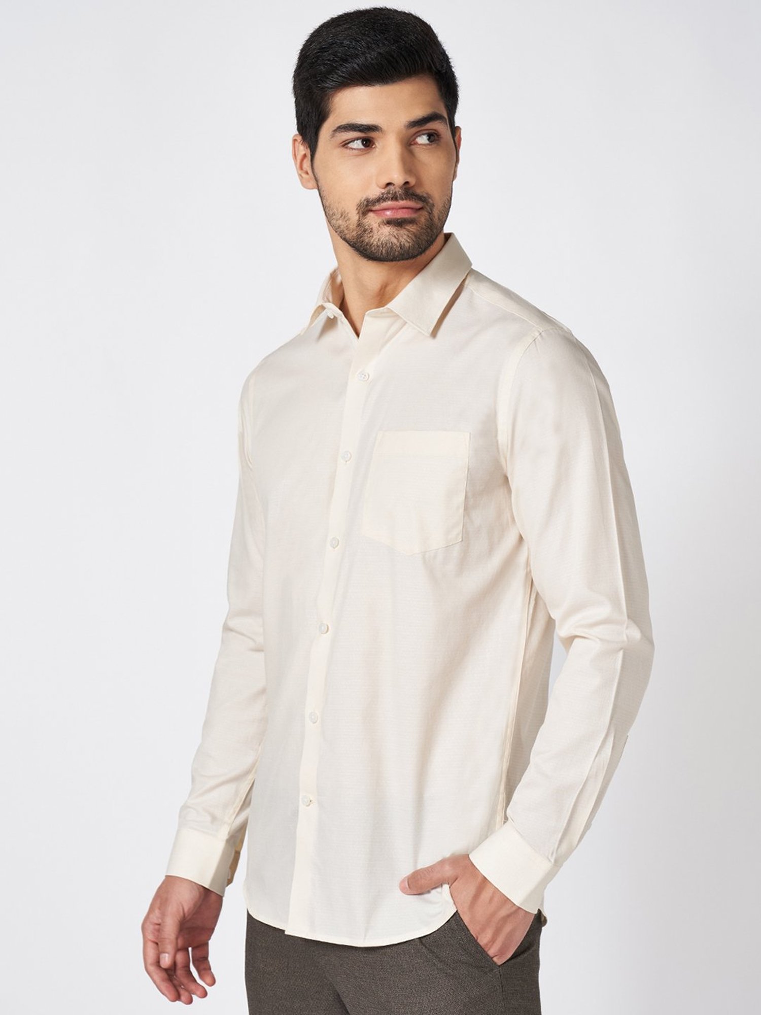 Peregrine by Pantaloons Banana Crepe Cotton Slim Fit Tie - Dye Shirt