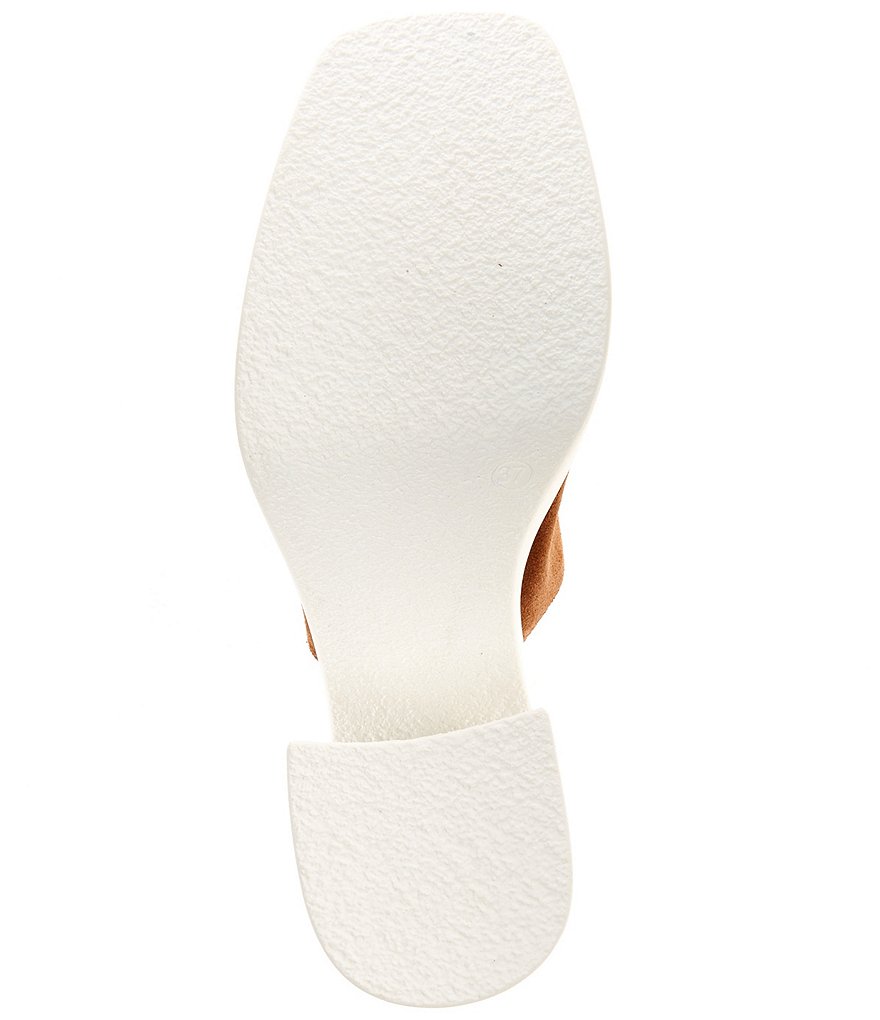 Free People Zoe Suede Square Toe Block Heel Platform Slides