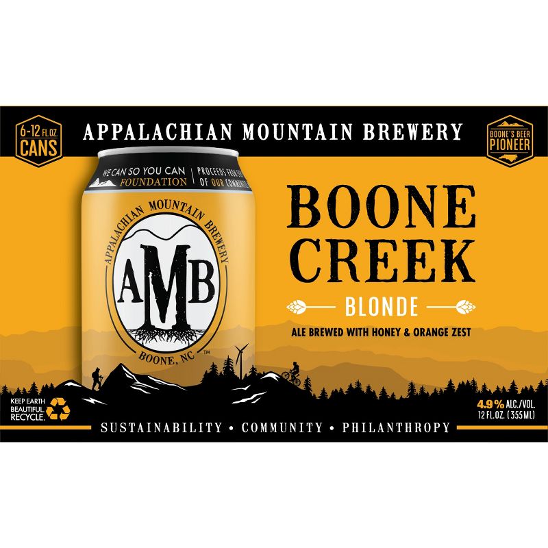 Appalachian Mountain Boone Creek Blonde Ale Beer - 6pk/12 fl oz Cans