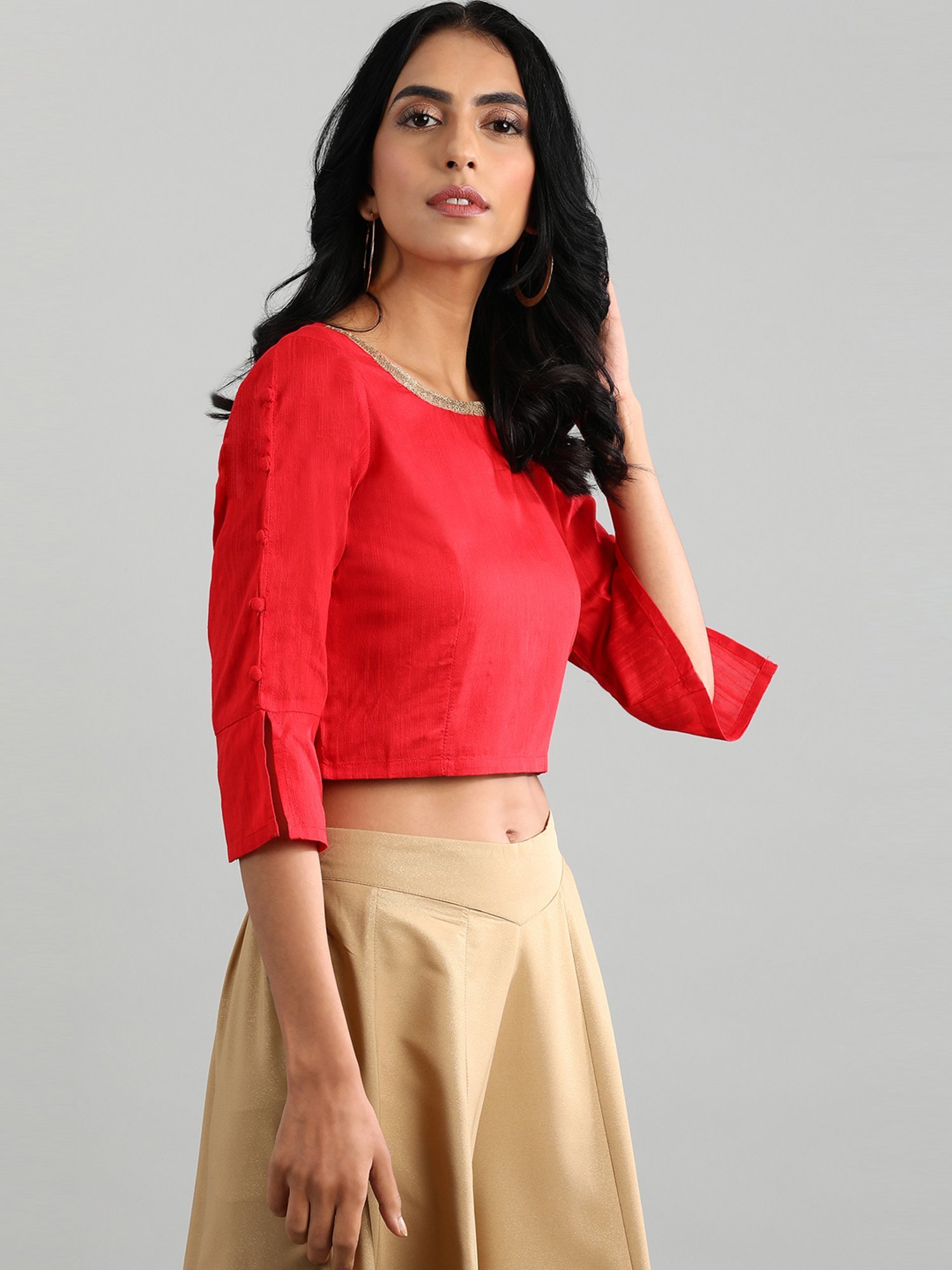 Aurelia Red Regular Fit Blouse