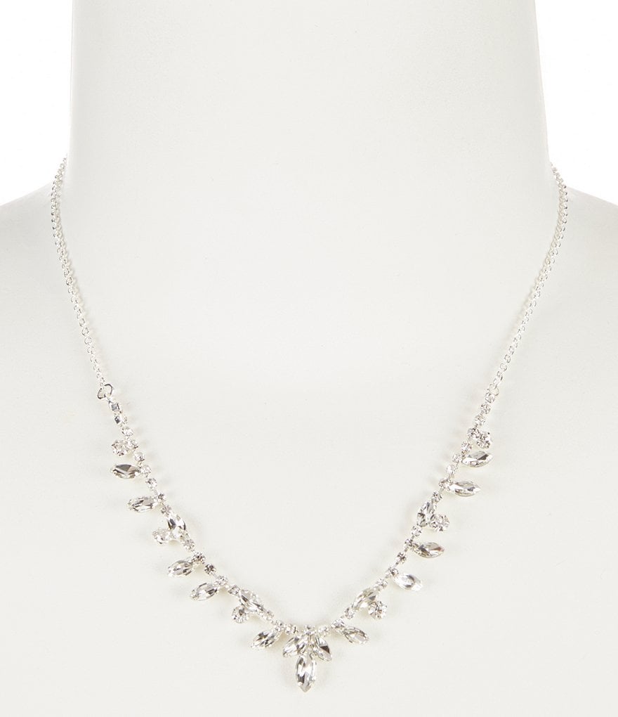 Cezanne Points Rhinestone Frontal Necklace