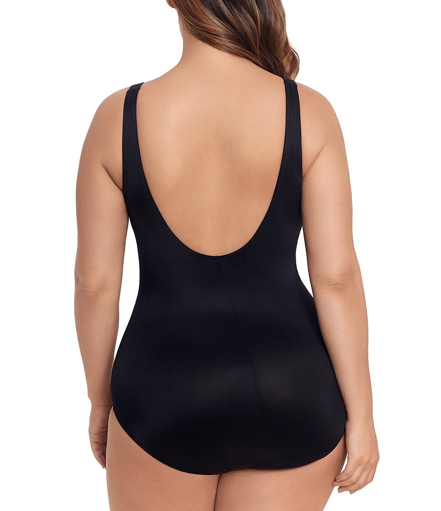 Miraclesuit Plus Size Must Have V-Neck Soft Cup Oceanus One Piece Swimsuit