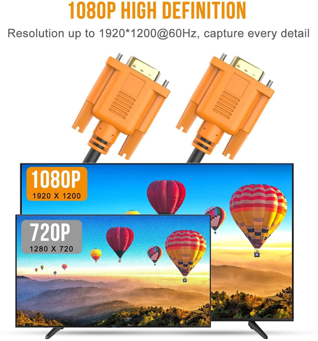 Sacaoch VGA to VGA Computer Monitor Cable Male to Male VGA Cable (3 Feet)