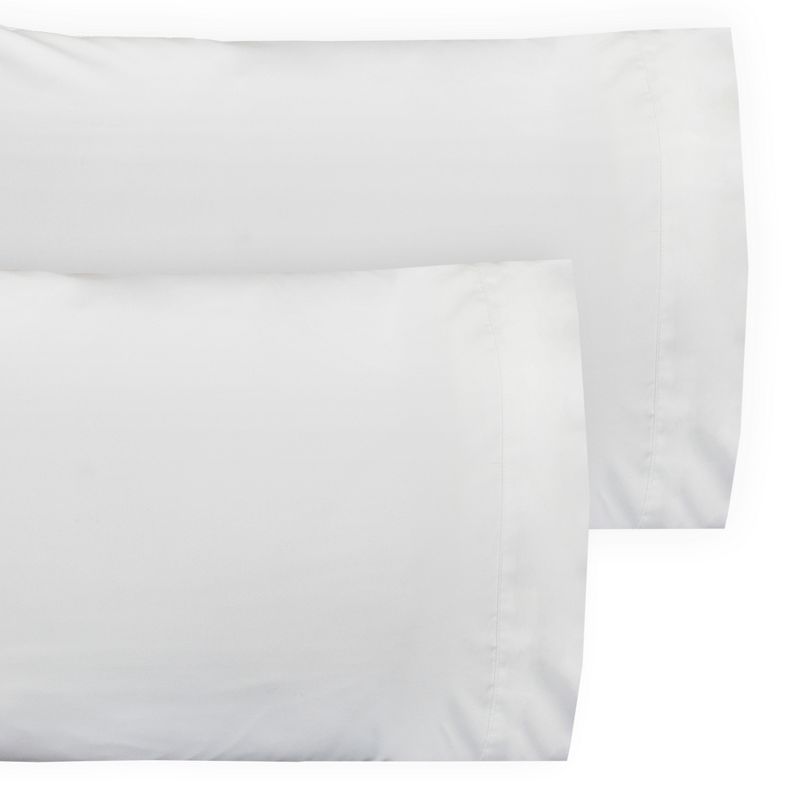 Set of Two White Pillowcases Solid Color Bedding Accessories Microfiber Pillow Covers - Store51 LLC..