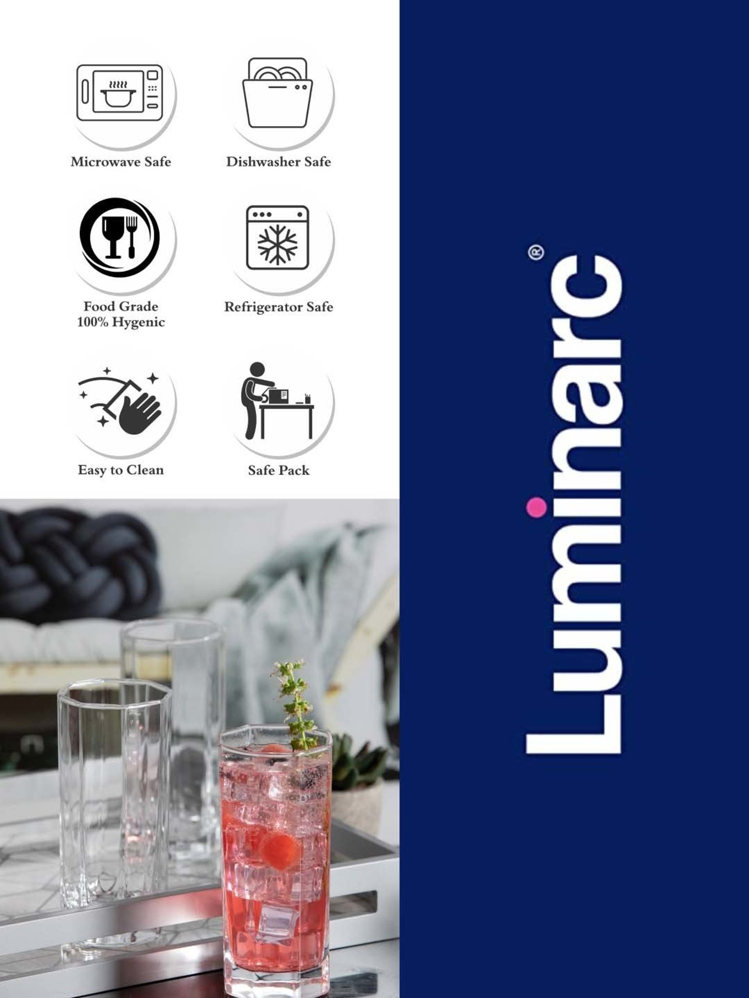Luminarc Octima HB Transparent Glass Tumbler (0.32 L) - Set of 6