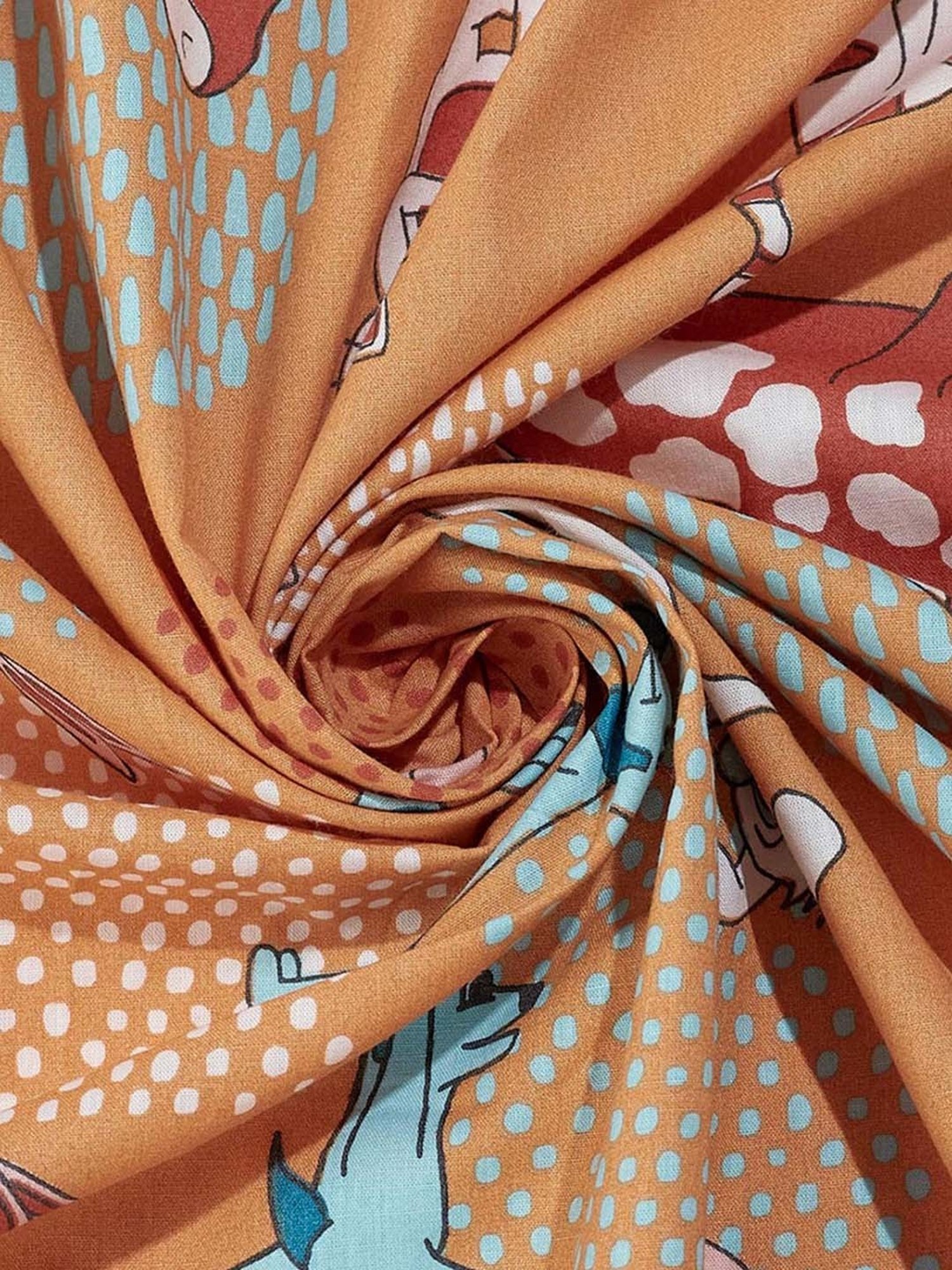 Fabindia Natkhat Multicolor Cotton Single Bed Sheet With 1 Pillow Cover