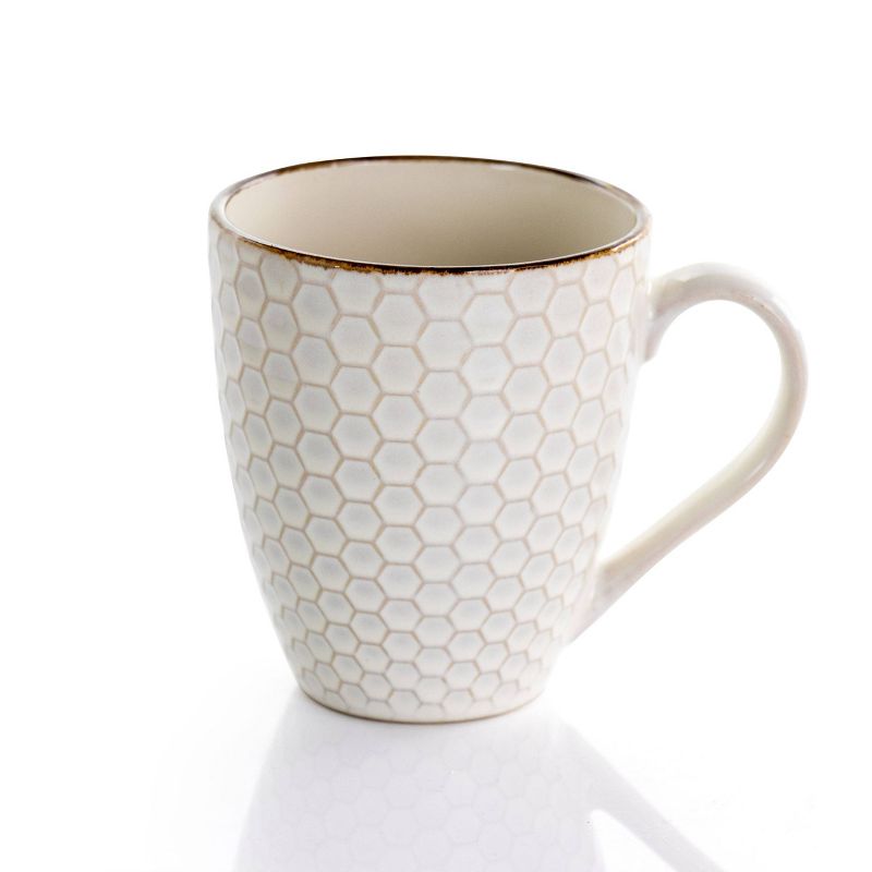 16pc Stoneware Honey Dinnerware Set White - Elama