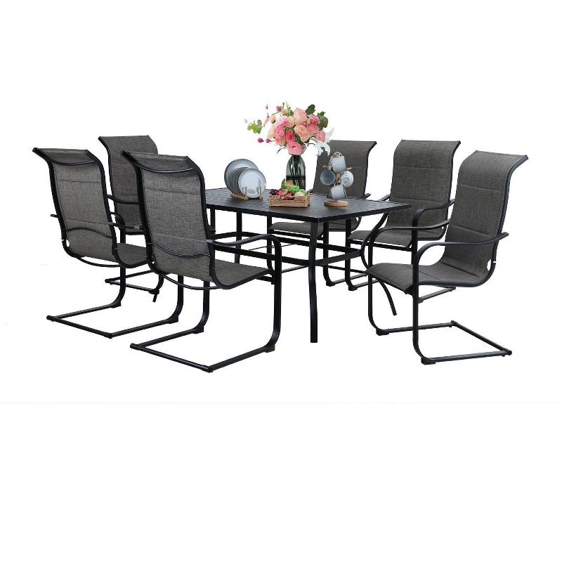7pc Classic Outdoor Patio Dining Set Gray Wash - Saracina Home