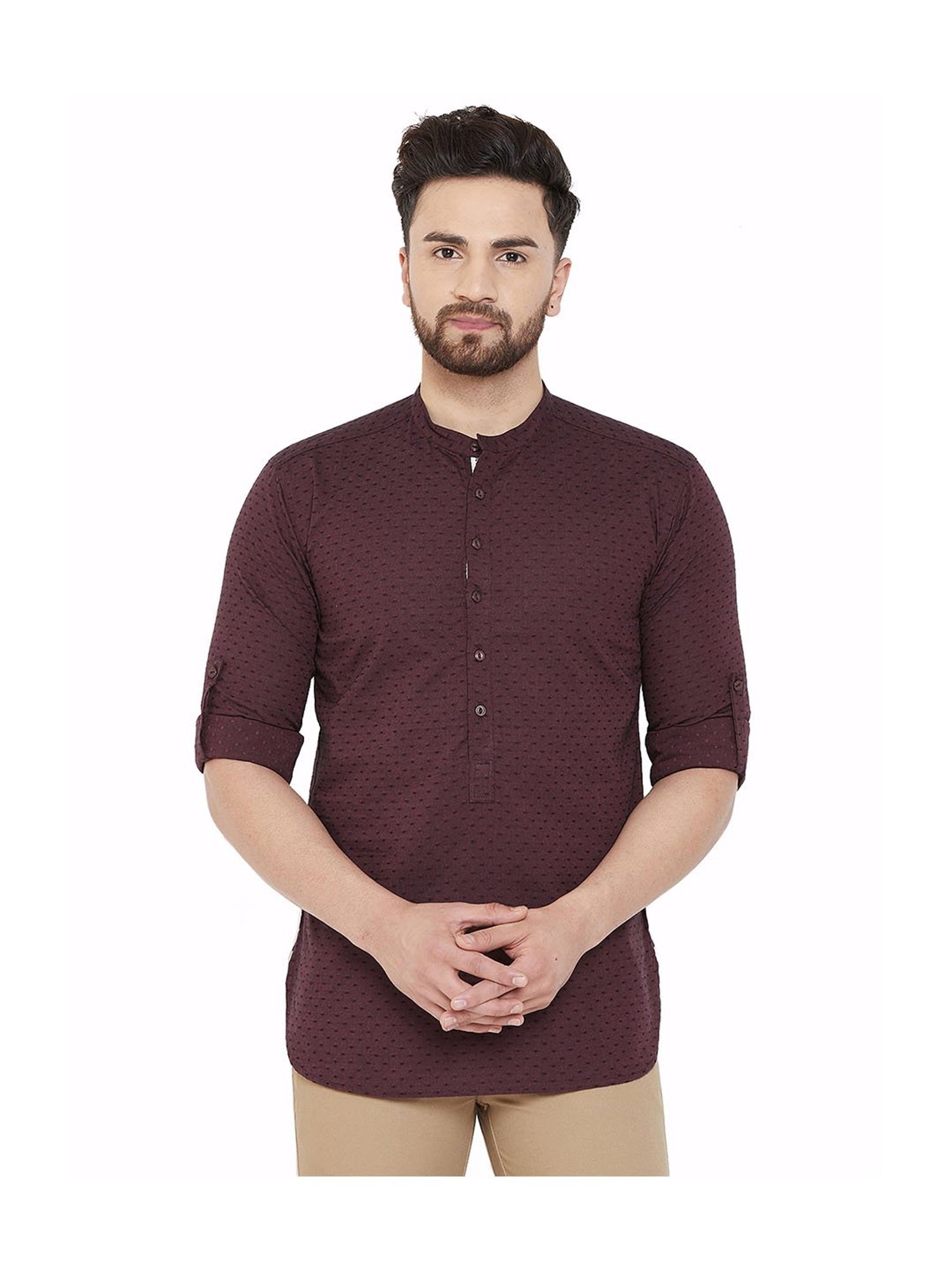 Even Brown Cotton Kurta