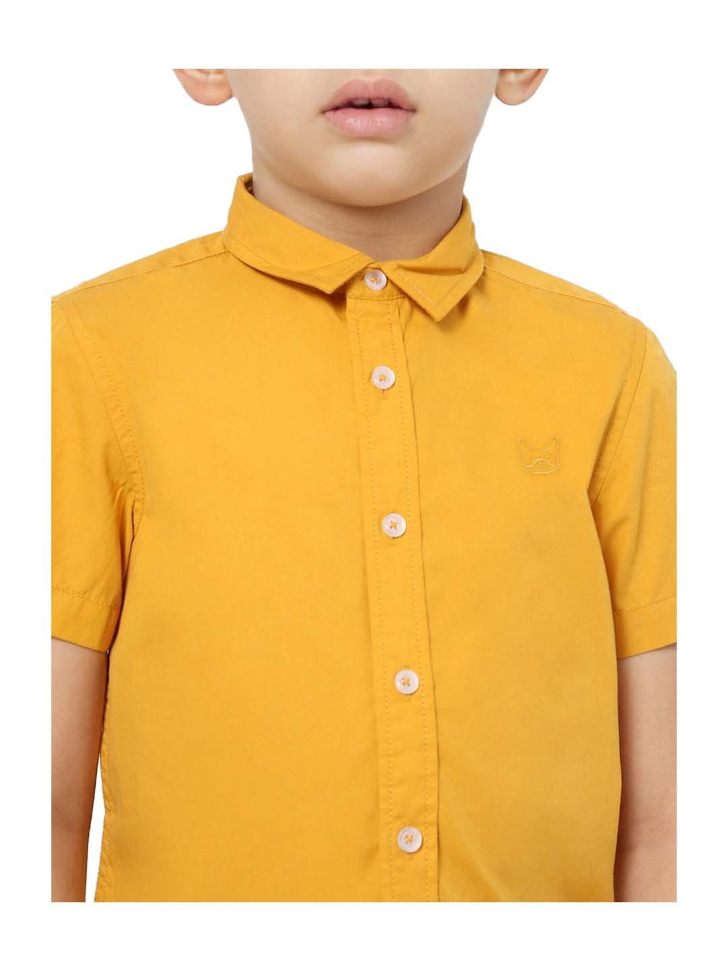 Jack & Jones Junior Mustard Cotton Shirt