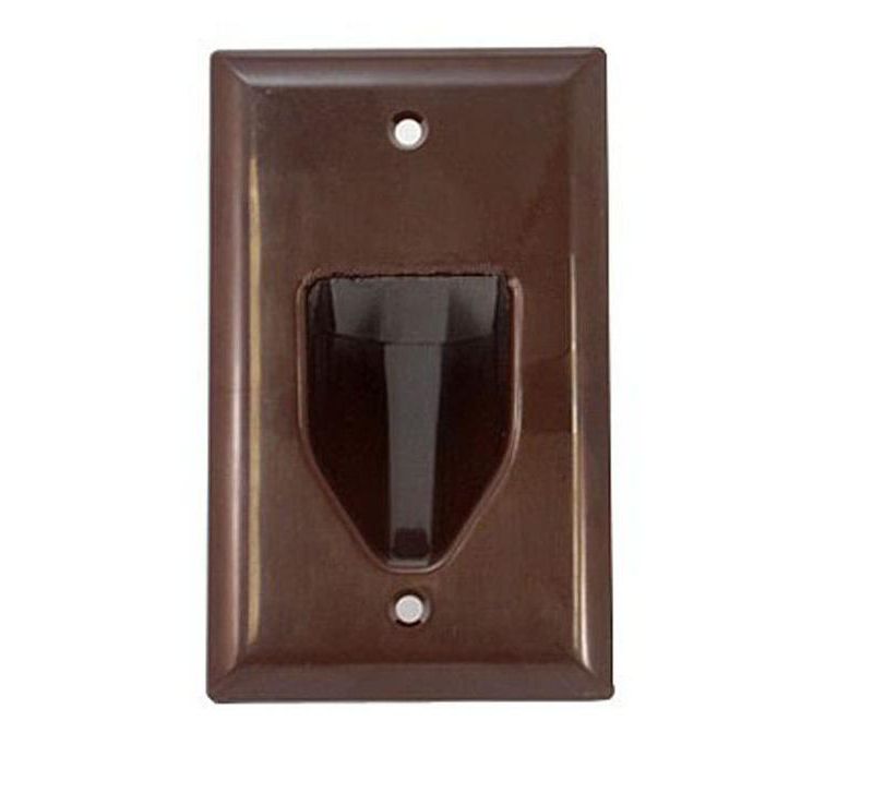 Monoprice 1-Gang Recessed Low Voltage Cable Wall Plate - Brown